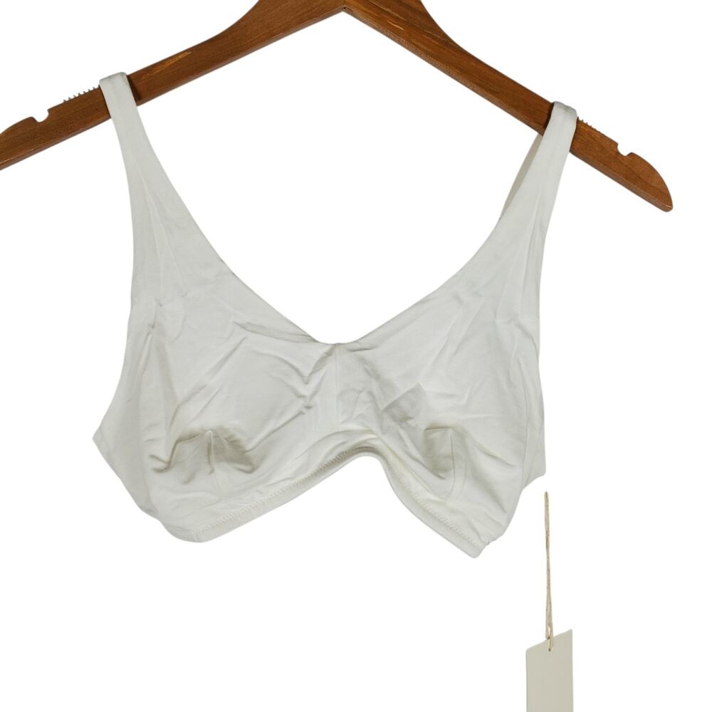 NEW Mate the Lable TENCEL Comfort Wireless U Neck Bra M White Adjustable Strap